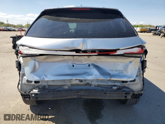 2023 Lexus RX 350 with VIN 2T2BAMCA3PC030204, listed as a Copart auction lot 54350785 with 22,432 mi miles and Salvage title. Bid and sale history available at DreamBid. Image 6.