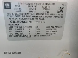 2011 Chevrolet Equinox LS with VIN 2GNALBEC1B1241218, listed as a Copart auction lot 51861265 with 0 mi miles and Clean Title. Bid and sale history available at carsss.com. Image 14.