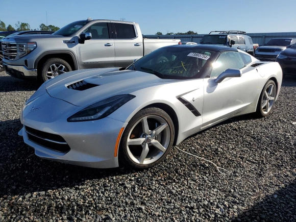 2015 Chevrolet Corvette 1LT with VIN 1G1YB2D79F5114583, listed as a Copart auction lot 73865754 with 0 mi miles and Salvage Title. Bid and sale history available at carsss.com. Image 1.