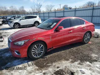 2022 Infiniti Q50 LUXE with VIN JN1EV7BR9NM340228, listed as a Copart auction lot 45555915 with 24,117 mi miles and Salvage Title. Bid and sale history available at carsss.com. Image 1.
