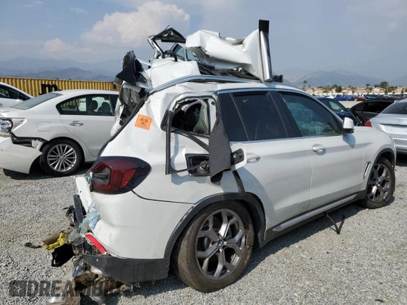 2022 BMW X3 sDrive30i with VIN 5UX43DP08N9K66809, listed as a Copart auction lot 55419525 with Not Provided miles and Salvage Title. Bid and sale history available at DreamBid. Image 3.