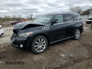 2012 Infiniti QX56 7-passenger z VIN JN8AZ2NE5C9021621, wystawiony jako Copart lot #53484825 z przebiegiem 139 453 mil mil oraz Szkody całkowita. Historia ofert i sprzedaży dostępna na DreamBid. Obrazek 1.