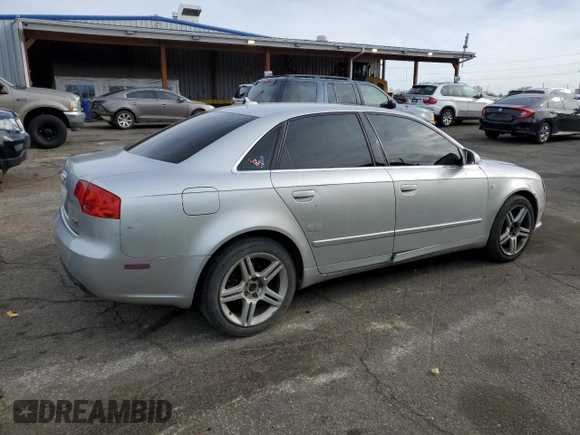 2007 Audi A4 2.0T with VIN WAUDF78E77A099734, listed as a Copart auction lot 50342225 with 136,931 mi miles and Salvage Title. Bid and sale history available at carsss.com. Image 3.