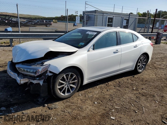 2020 Acura TLX with VIN 19UUB1F38LA015199, listed as a Copart auction lot 53743653 with 44,257 mi miles. Bid and sale history available at carsss.com. Image 1.
