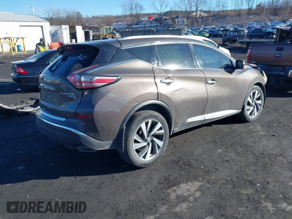 2015 Nissan Murano SL with VIN 5N1AZ2MH7FN207837, listed as a IAAI auction lot 41649300 with 228,418 mi miles and . Bid and sale history available at DreamBid. Image 4.