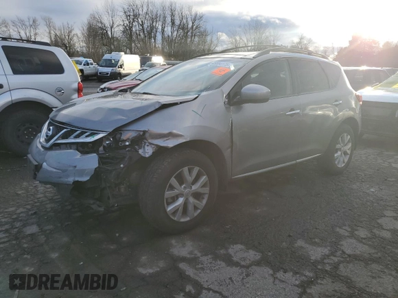 2012 Nissan Murano S with VIN JN8AZ1MWXCW203434, listed as a Copart auction lot 45884175 with 61,652 mi miles and Salvage Title. Bid and sale history available at DreamBid. Image 1.