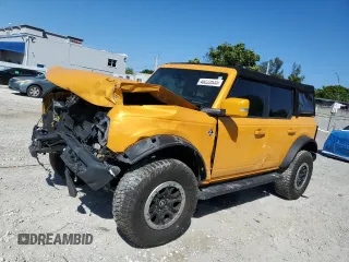 2021 Ford Bronco with VIN 1FMDE5DH6MLB02239, listed as a Copart auction lot 48222635 with 36,310 mi miles and Non Repairable. Bid and sale history available at carsss.com. Image 1.