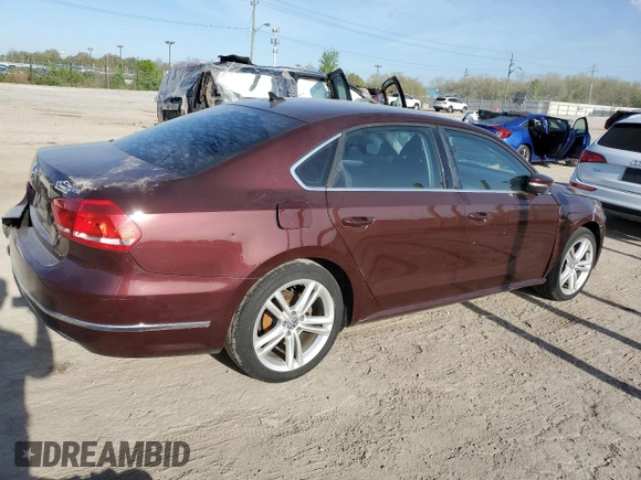 2013 Volkswagen Passat SE with VIN 1VWBN7A38DC094268, listed as a Copart auction lot 54378765 with 172,105 mi miles and Clean title. Bid and sale history available at DreamBid. Image 3.