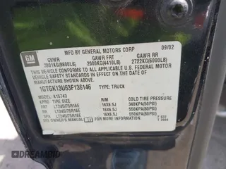 2003 GMC Sierra 1500HD SLE z VIN 1GTGK13U63F136146, wystawiony jako IAAI lot #42020608 z przebiegiem 170 466 mil mil oraz . Historia ofert i sprzedaży dostępna na DreamBid. Obrazek 9.