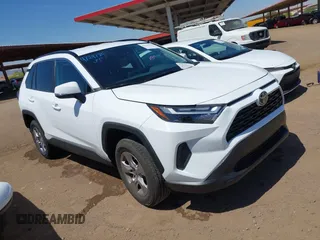 2025 Toyota RAV4 XLE with VIN 2T3W1RFV8SW374059, listed as a IAAI auction lot 42121740 with 7,228 mi miles. Bid and sale history available at carsss.com. Image 1.