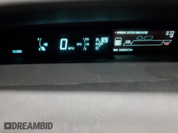 2013 Toyota Prius One with VIN JTDKN3DU4D5583156, listed as a Copart auction lot 51520255 with 208,043 mi miles and Salvage Title. Bid and sale history available at DreamBid. Image 9.