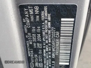 2024 Hyundai Elantra SEL with VIN KMHLM4DG4RU733377, listed as a Copart auction lot 56127855 with 45,608 mi miles and Salvage title. Bid and sale history available at DreamBid. Image 13.
