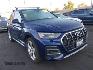 2021 Audi Q5 Premium Plus with VIN WA1BAAFY5M2015445, listed as a IAAI auction lot 42648905 with 41,312 mi miles and . Bid and sale history available at DreamBid. Image 1.