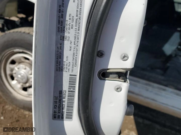 2022 Ram 2500 Tradesman with VIN 3C6UR5HJXNG191955, listed as a Copart auction lot 53498065 with 180,150 mi miles and Salvage Title. Bid and sale history available at carsss.com. Image 12.