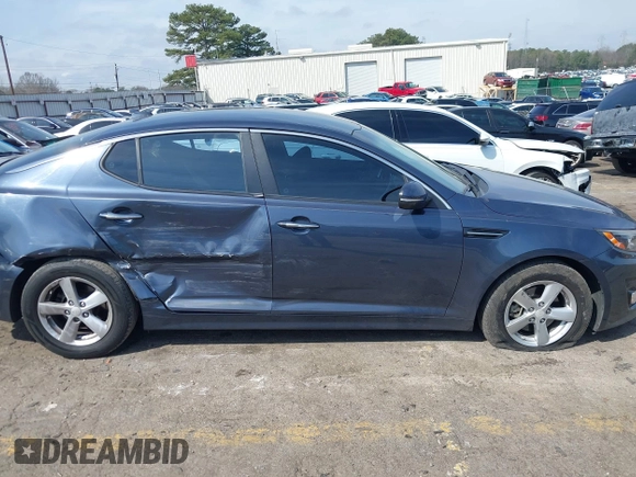 2015 Kia Optima LX with VIN 5XXGM4A74FG417988, listed as a IAAI auction lot 41805916 with 135,000 mi miles. Bid and sale history available at carsss.com. Image 13.