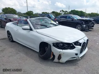 2024 BMW 4 Series 430i with VIN WBA23AT05RCP25894, listed as a IAAI auction lot 41895019 with 7,362 mi miles. Bid and sale history available at carsss.com. Image 1.