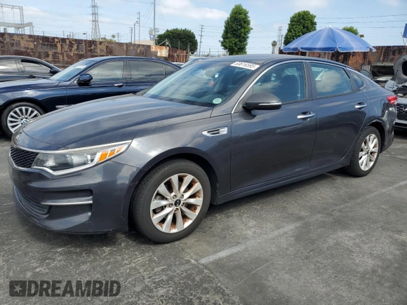 2017 Kia Optima LX with VIN 5XXGT4L35HG145886, listed as a Copart auction lot 63616595 with 105,242 mi miles and Salvage title. Bid and sale history available at DreamBid. Image 1.