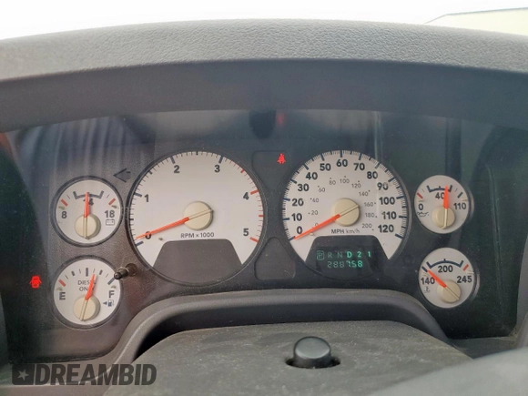 2006 Dodge 2500 SLT with VIN 3D7KR29C86G199316, listed as a Copart auction lot 57789465 with 288,758 mi miles and Salvage title. Bid and sale history available at DreamBid. Image 9.