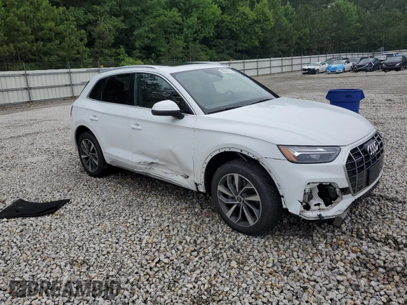 2021 Audi Q5 Premium Plus with VIN WA1BAAFY1M2017872, listed as a Copart auction lot 59964725 with 58,694 mi miles and Salvage title. Bid and sale history available at DreamBid. Image 4.