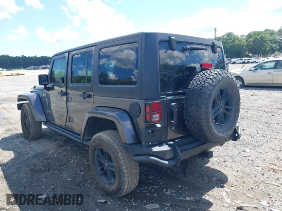 2017 Jeep Wrangler Unlimited Sahara with VIN 1C4BJWEG4HL605213, listed as a IAAI auction lot 42247221 with 104,542 mi miles and . Bid and sale history available at DreamBid. Image 3.