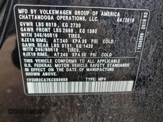 2019 Volkswagen Atlas SE z VIN 1V2UR2CA7KC559858, wystawiony jako Copart lot #62928755 z przebiegiem 104 142 mil mil oraz Szkoda całkowita • Salvage title. Historia ofert i sprzedaży dostępna na DreamBid. Obrazek 13.