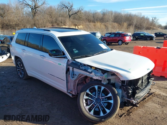 2021 Jeep Grand Cherokee Overland with VIN 1C4RJKDG3M8204967, listed as a IAAI auction lot 41744813 with 37,297 mi miles and . Bid and sale history available at DreamBid. Image 1.