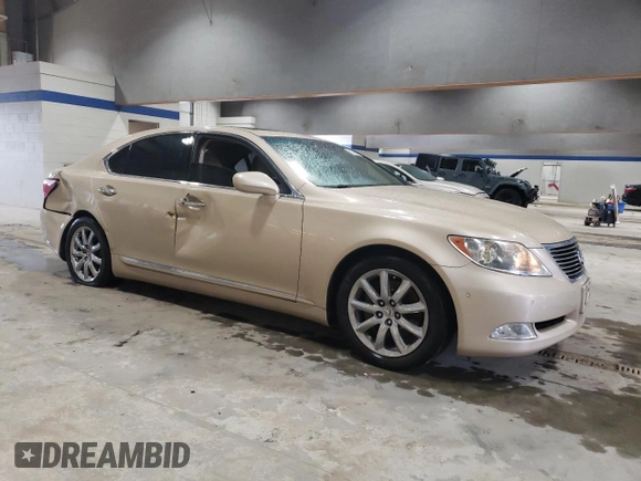 2007 Lexus LS 460 with VIN JTHBL46F175040148, listed as a Copart auction lot 50335035 with 181,107 mi miles and Salvage Title. Bid and sale history available at DreamBid. Image 4.