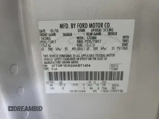 2010 Ford F-150 XL with VIN 1FTMF1EW2AKB71454, listed as a Copart auction lot 54604395 with 112,594 mi miles and Clean Title. Bid and sale history available at DreamBid. Image 12.