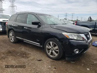 2014 Nissan Pathfinder Platinum Hybrid with VIN 5N1CR2MM9EC640852, listed as a Copart auction lot 58529935 with 70,162 mi miles and Clean title. Bid and sale history available at DreamBid. Image 4.
