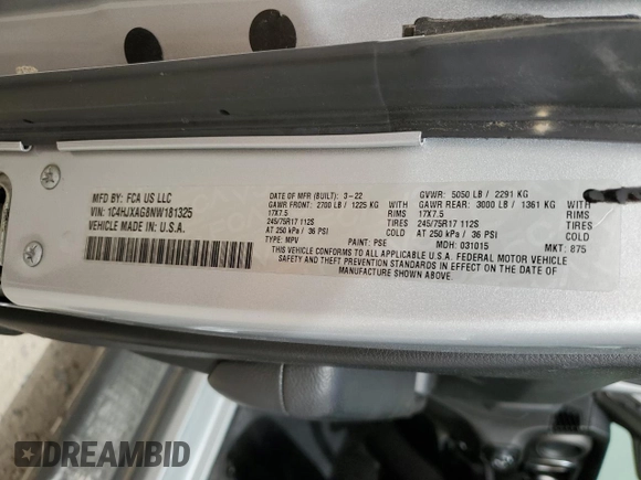 2022 Jeep Wrangler 80th Anniversary with VIN 1C4HJXAG8NW181325, listed as a Copart auction lot 49855655 with 27,763 mi miles and Salvage Title. Bid and sale history available at DreamBid. Image 13.