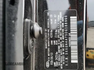 2013 Kia Optima EX with VIN 5XXGN4A75DG188960, listed as a Copart auction lot 50621435 with 259,883 mi miles and Salvage Title. Bid and sale history available at carsss.com. Image 15.