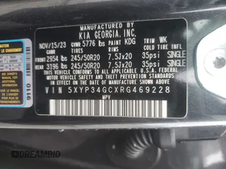 2024 Kia Telluride EX with VIN 5XYP34GCXRG469228, listed as a Copart auction lot 81330844 with 15,442 mi miles and Salvage Title. Bid and sale history available at DreamBid. Image 12.