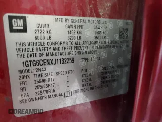 2018 GMC Canyon 4WD SLE z VIN 1GTG6CENXJ1132259, wystawiony jako Copart lot #49834865 z przebiegiem 88 262 mil mil oraz Szkoda całkowita • Salvage title. Historia ofert i sprzedaży dostępna na DreamBid. Obrazek 12.
