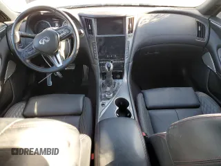 2021 Infiniti Q50 Red Sport 400 with VIN JN1FV7DR7MM880385, listed as a Copart auction lot 44394645 with 48,343 mi miles and Salvage title. Bid and sale history available at DreamBid. Image 8.