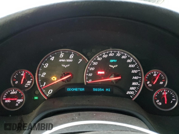 2008 Chevrolet Corvette with VIN 1G1YY26W485111564, listed as a Copart auction lot 44842025 with 58,354 mi miles and Salvage Title. Bid and sale history available at carsss.com. Image 9.