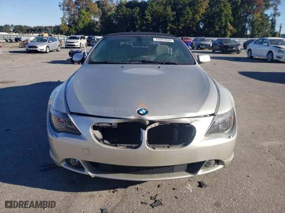 2004 BMW 6 Series 645Ci with VIN WBAEK73464B320194, listed as a Copart auction lot 76697644 with 110,823 mi miles and Salvage Title. Bid and sale history available at carsss.com. Image 5.