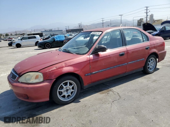 1999 Honda Civic LX with VIN 1HGEJ6670XL002593, listed as a Copart auction lot 68564474 with 255,621 mi miles and Salvage Title. Bid and sale history available at carsss.com. Image 1.
