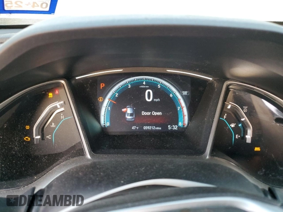 2017 Honda Civic Sedan EX-L with VIN 19XFC1F73HE015610, listed as a Copart auction lot 51962635 with 59,212 mi miles and Salvage Title. Bid and sale history available at carsss.com. Image 9.