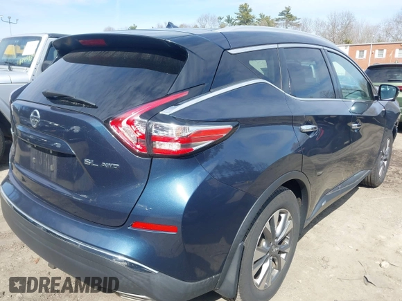2016 Nissan Murano SL z VIN 5N1AZ2MH2GN121451, wystawiony jako IAAI lot #41950968 z przebiegiem 96 298 mil mil oraz . Historia ofert i sprzedaży dostępna na DreamBid. Obrazek 4.