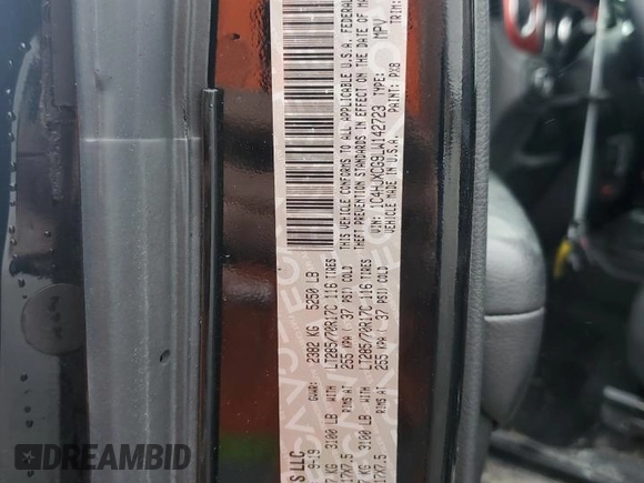 2020 Jeep Wrangler Rubicon with VIN 1C4HJXCG9LW142723, listed as a Copart auction lot 43423865 with 48,711 mi miles and Salvage title. Bid and sale history available at DreamBid. Image 12.