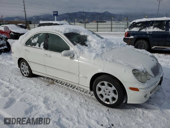 2005 Mercedes-Benz C 240 with VIN WDBRF81J45F634085, listed as a Copart auction lot 46106315 with 155,017 mi miles and Salvage Title. Bid and sale history available at DreamBid. Image 4.