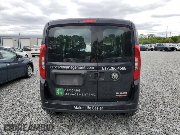 2022 Ram ProMaster City Cargo Tradesman with VIN ZFBHRFAB4N6Y68800, listed as a Copart auction lot 57137235 with 18,140 mi miles and Salvage title. Bid and sale history available at DreamBid. Image 6.