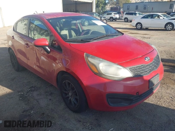 2013 Kia Rio LX with VIN KNADM4A30D6152690, listed as a IAAI auction lot 41966042 with 102,572 mi miles. Bid and sale history available at carsss.com. Image 1.