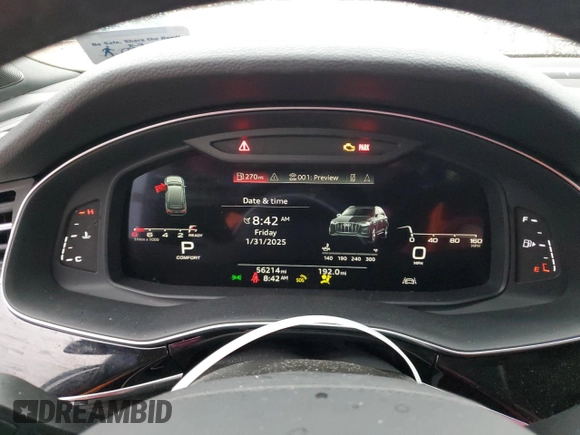 2021 Audi Q7 Premium Plus with VIN WA1LJAF7XMD028322, listed as a Copart auction lot 89302575 with 56,214 mi miles and Salvage title. Bid and sale history available at DreamBid. Image 9.