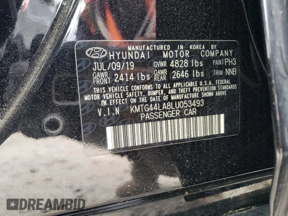 2020 Genesis G70 2.0T z VIN KMTG44LA8LU053493, wystawiony jako Copart lot #63290514 z przebiegiem 51 108 mil mil oraz Szkoda całkowita • Salvage title. Historia ofert i sprzedaży dostępna na DreamBid. Obrazek 12.