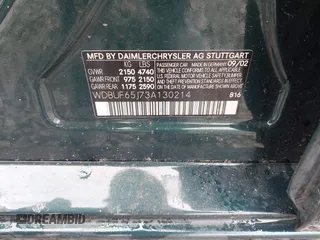 2003 Mercedes-Benz E 320 with VIN WDBUF65J73A130214, listed as a IAAI auction lot 41731642 with 203,520 mi miles and . Bid and sale history available at carsss.com. Image 9.