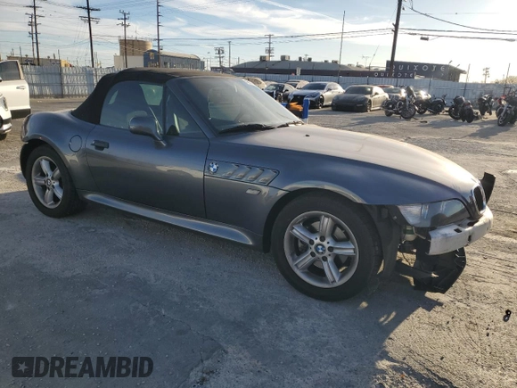 2000 BMW Z3 2.5L with VIN 4USCH9340YLG03126, listed as a Copart auction lot 42641545 with 57,192 mi miles and Salvage Title. Bid and sale history available at carsss.com. Image 4.