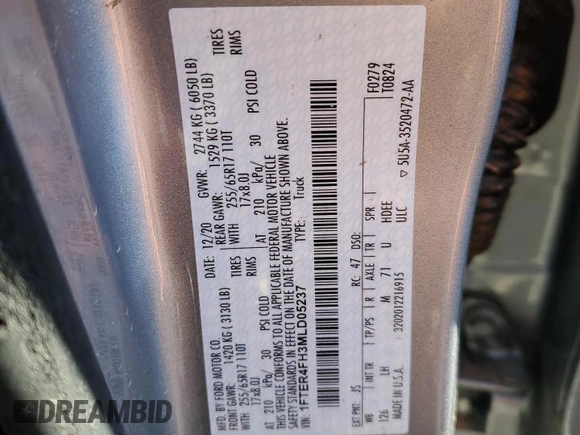 2021 Ford Ranger XL with VIN 1FTER4FH3MLD05237, listed as a Copart auction lot 88138915 with 36,673 mi miles and Salvage title. Bid and sale history available at DreamBid. Image 12.