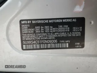2015 BMW X5 xDrive35d with VIN 5UXKS4C51F0N09006, listed as a Copart auction lot 53445845 with 97,069 mi miles and Clean Title. Bid and sale history available at carsss.com. Image 13.