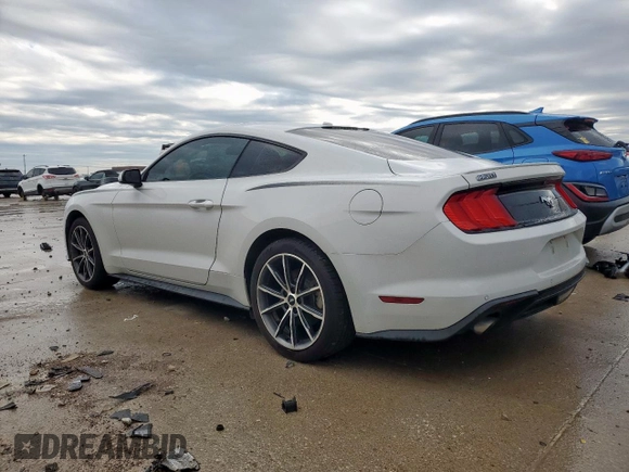 2019 Ford Mustang EcoBoost z VIN 1FA6P8TH4K5130459, wystawiony jako Copart lot #55672025 z przebiegiem 61 405 mil mil oraz Czysty tytuł • Clean title. Historia ofert i sprzedaży dostępna na DreamBid. Obrazek 2.